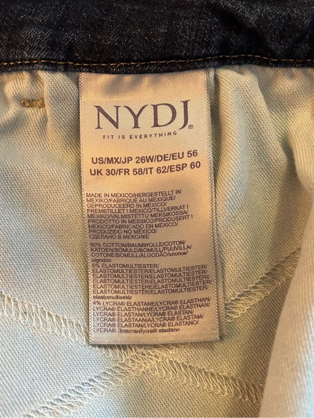 NYDJ Not Your Daughters Capri Jeans Sz 26W 4XL blue Wide Leg Lift Tuck $100 - Picture 12 of 16